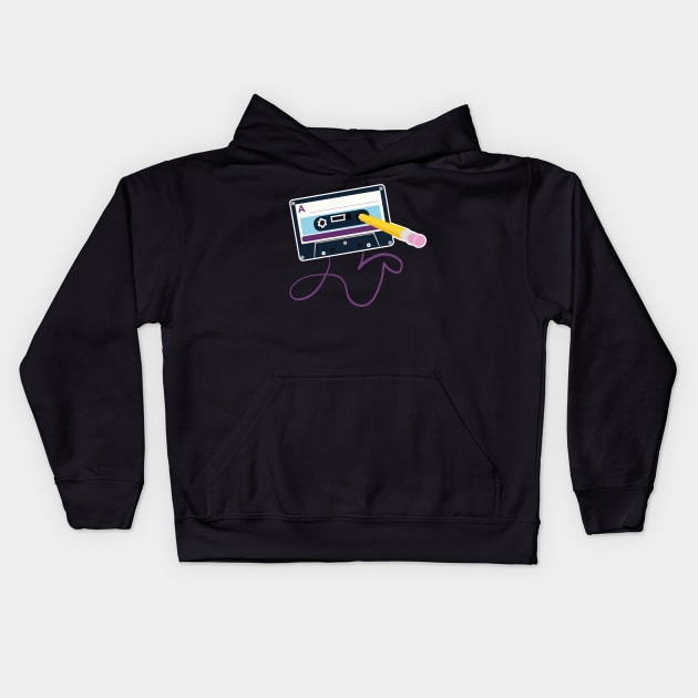 Cassette&pencil Kids Hoodie by josevillota